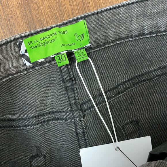 Free People X Sandrine Rose Grey Polka Dot Splatter Skinny Jean Size 30 - Picture 6 of 10